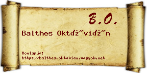 Balthes Oktávián névjegykártya